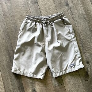 NWOT! Big Boys Eddie Bauer Grey and Blue Swim Trunks. Size Medium 8/10.